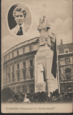 London - Edith Cavell Memorial, St. Martins Place - Postkarte von Beagles um 1920