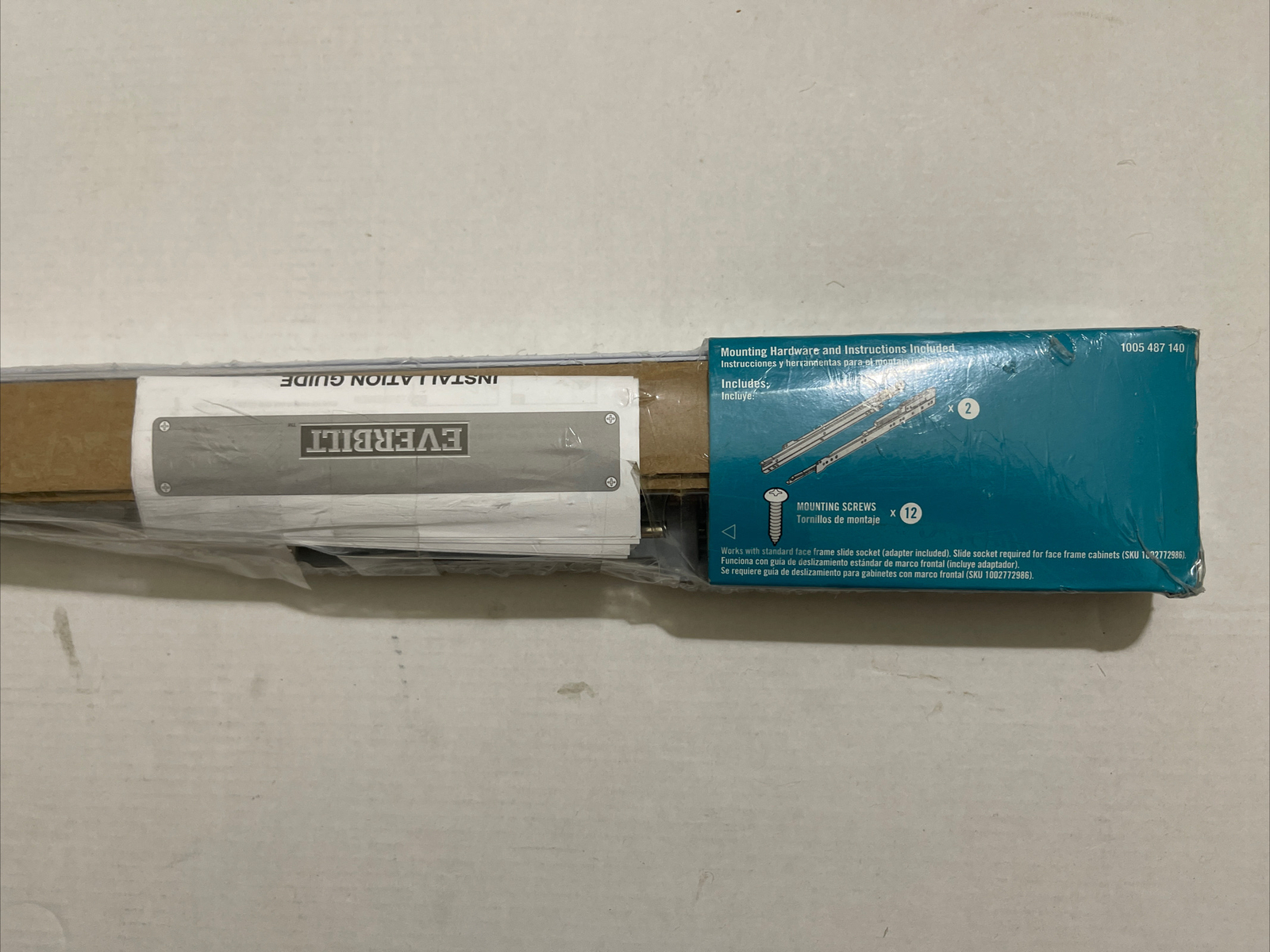 Everbilt Bottom Mount Drawer Slide Set 22" Soft Close 1005 487 140
