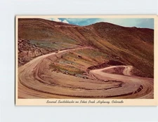 Postcard Several Switchbacks Pikes Peaks Highway Colorado USA