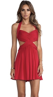 bcbg red cutout dress Red Dress with Cutout Detail at Back