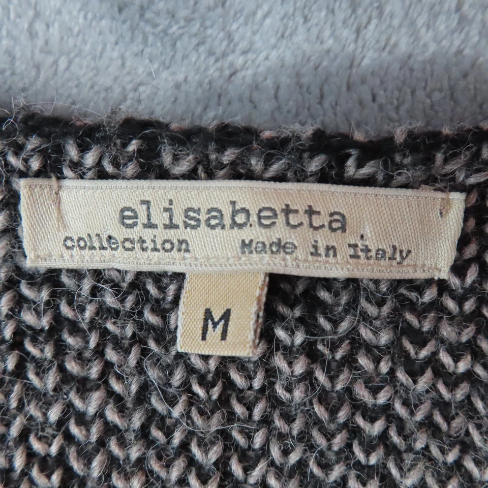 ELISABETTA Cardigan Sweater Womens Medium Black Zebra Print Wool Alpaca Blend - Image 2 of 4