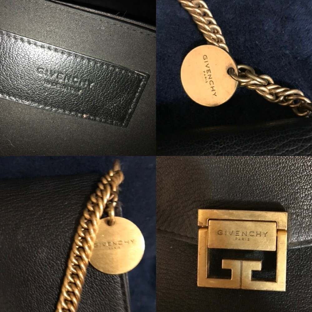 Givenchy Black Leather Medium GV3 Chain Leather Shoulder Bag Givenchy Black Leather Medium GV3 Chain Leather Shoulder Bag