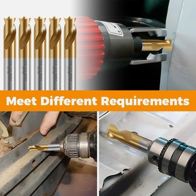 5PCS 8mm Drill Gold Twist Replaceable Tip HSS Titanium Coated Cobalt Spot Drills