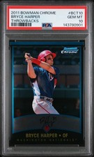 2011 BOWMAN CHROME THROWBACKS #BCT10 BRYCE HARPER ROOKIE RC PSA 10