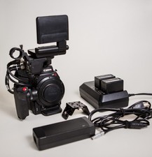Canon C300 Mark II Cinema Camera EF Mount LCD screen, batts, power