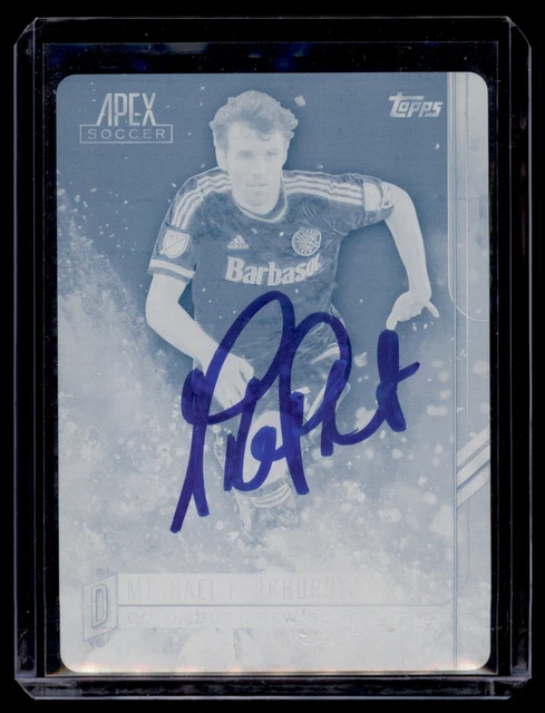 2015 Topps Apex MLS #27 Michael Parkhurst Druck Cyan Platte 1/1 signiert