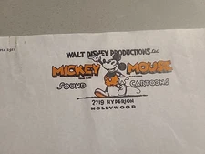 Walt Disney Productions 1934 Letter Stationary Hyperion Address Silly Symphony