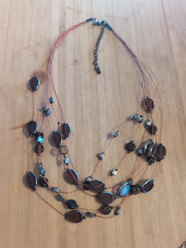 Vintage Encased Glass Bead Layered Necklace