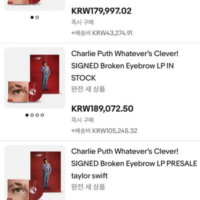 Charlie Puth Whatever's Clever Limited Edition Autographed LP CD