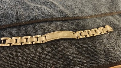 Silver Metal Engraved ID Bracelet Customized 'Ich liebe dich' Inscription