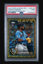 Junior Caminero Topps Chrome Update /50 Mini Diamonds PSA MINT 9 Tampa RAYS MVP