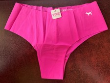 VTG Victorias Secret PINK Seamless Cheekster Panties Hot Pink Dog Logo XS S M L