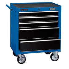 Roller Tool Cabinet 5 Drawer 26in Blue Storage Unit Heavy Duty Lockable Box
