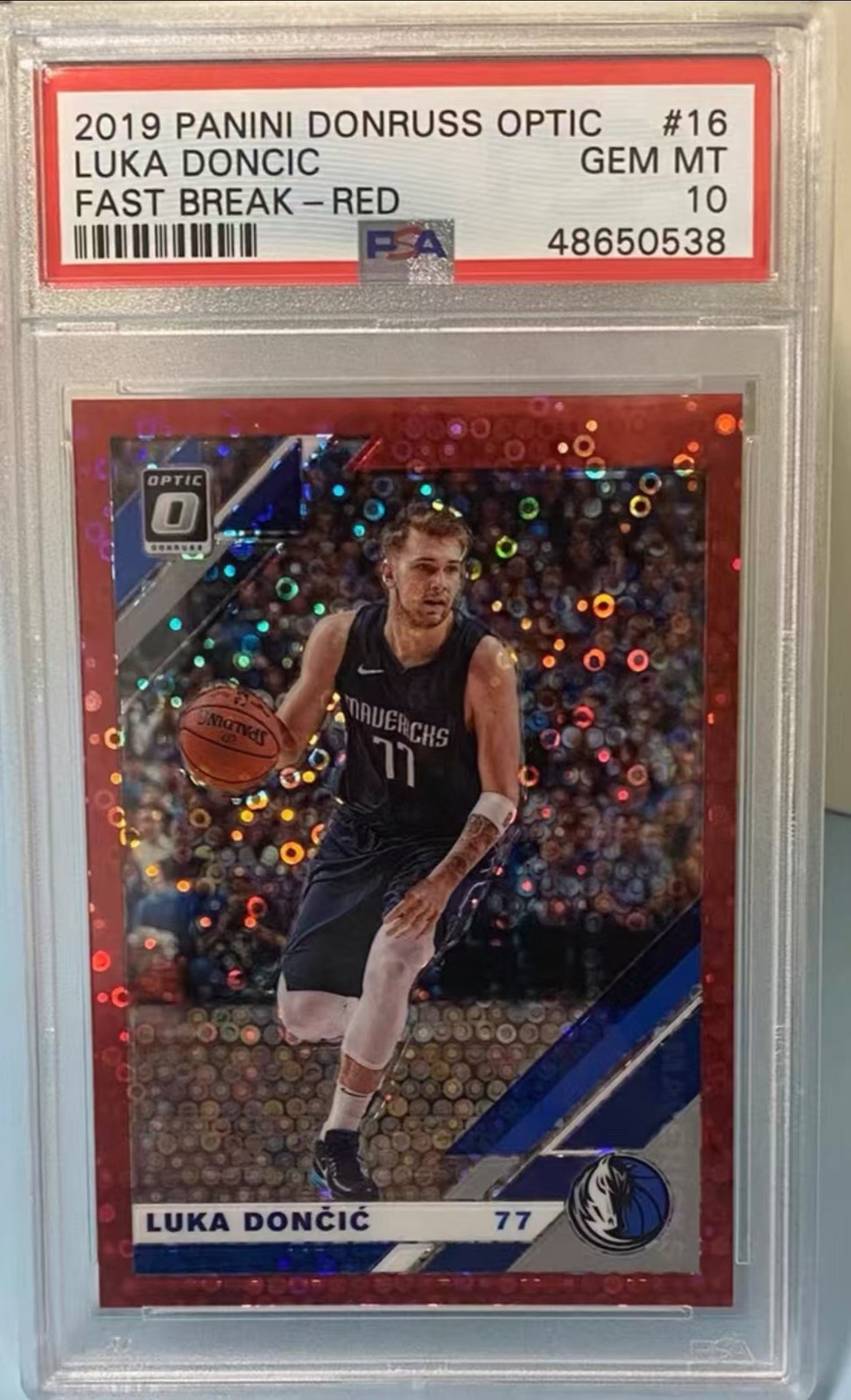 2019 Donruss Optic Luka Doncic Fast Red /85 PSA 10 GEM MT 🔥 Lakers #16