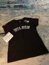 NWT FISLL WNBA A’ja Wilson Las Vegas Aces #22 Black T-Shirt Women’s Sz L FRESHIP