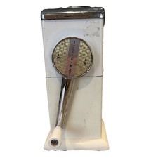 Vintage Ice-O-Mat Hand Crank Ice Crusher Countertop White Fair Condition