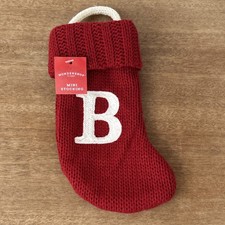Wondershop Monogram Mini Christmas Stocking Initial Letter B Red Knit Target 8  