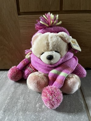 Forever Friends Plüschbär Stofftier Winter Pullover Mütze 8 Zoll mit Etikett