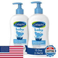 Cetaphil Baby Wash Shampoo 13.5Oz Pack Of 2 Hypoallergenic Gentle Enough For