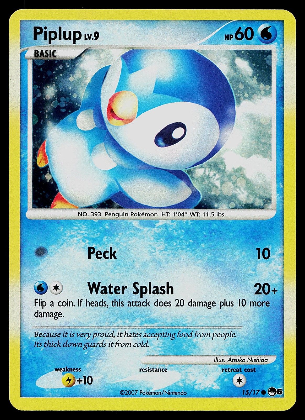 Pokemon Card - Piplup Pop Series 6 15/17 Promo