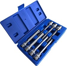 Extra Long Torx Star Bit Socket Set 7 Piece T25-t60 Cr-v 38 Drive 110mmtorx