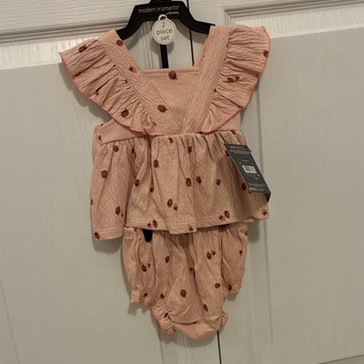 Modern Moments by Gerber Floral Ruffle Top & Bloomers Set 0-3M Pink 2 Pc
