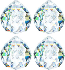 4 Pack 40MM Clear Crystal Prism Ball Suncatchers Rainbow Pendants Maker, Hanging