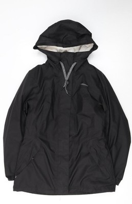Quechua Regenjacke Damen schwarz wasserdicht mit Kapuze Größe S
