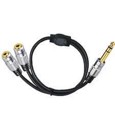 1/4Inch 6.35mm TRS to Two 3.5mm 1/8inch Female Converter Splitter