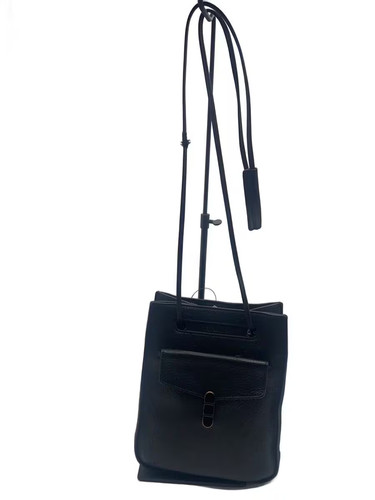 TOMOE Shoulder Bag Leather Black Plain