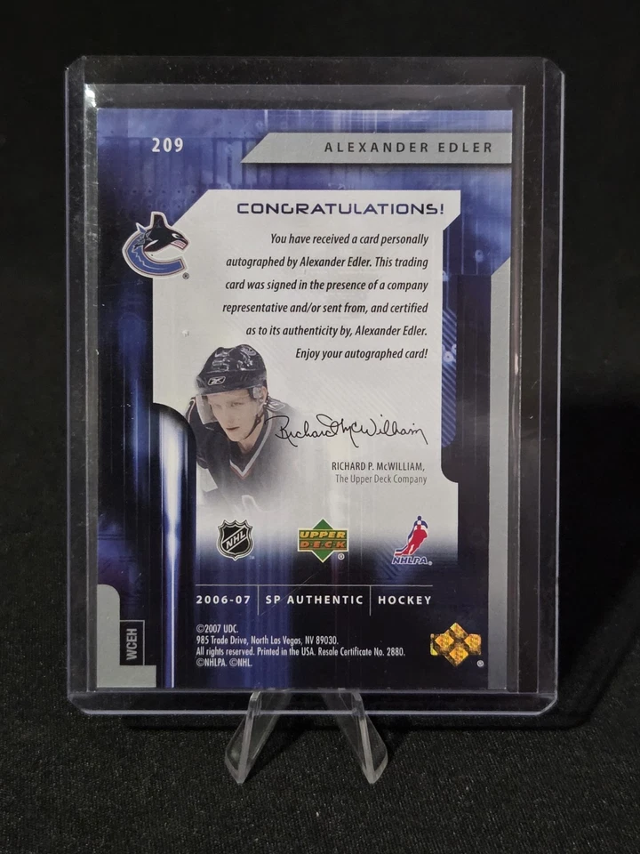2006-07 SP Authentic Alexander Edler Future Watch Auto RC /999 Vancouver Canucks - Image 2 of 2