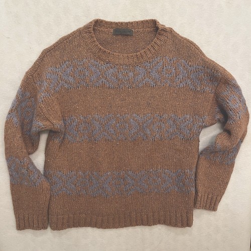 Elsamanda  Sweater By Anthropologie Oatmeal/Mohair Oatmeal/Blue Womens Large