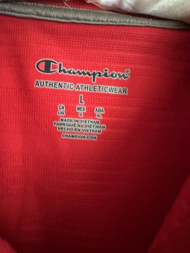 University Of Georgia Champion Mens L Red Polo Shirt UGA Bulldogs Football NWT - Picture 4 of 6