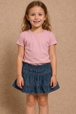 Okie Dokie Toddler Girls Denim Skirt With Attached Shorts 3T Blue Ruffle Skort