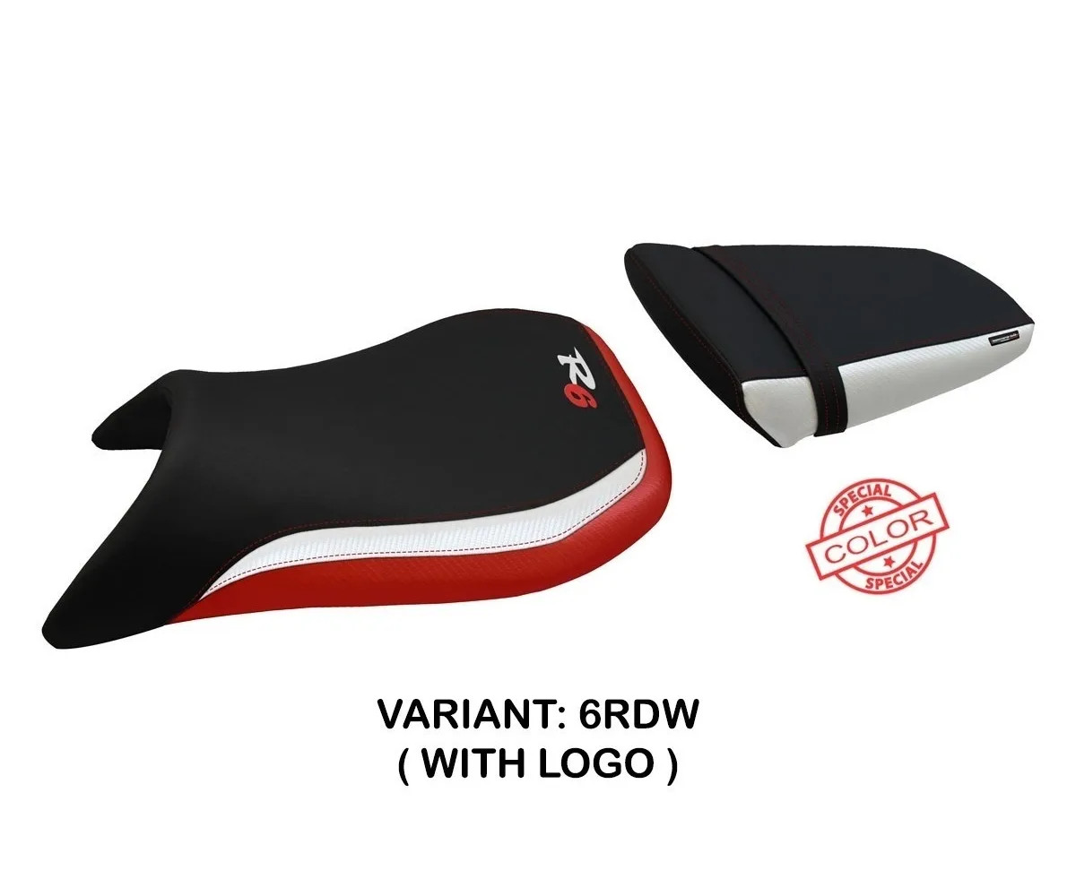 Seat saddle cover Glasgow Special Color Red - White TPZ YAMAHA R6 1999 2002 1I2