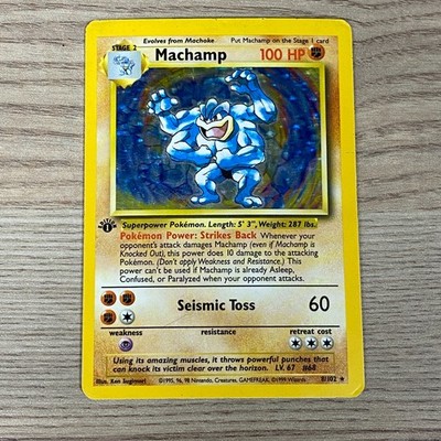 Machamp Pokemon Karte TCG 8/102 RARE HOLO FIRST EDITION SET