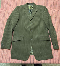 MENS LIGHTLY WORN BANANA REPUBLIC BROWN COTTON PINSTRIPED SPORTS COAT SIZE 44L