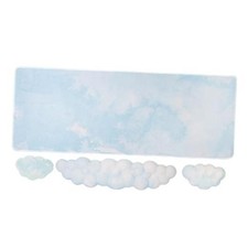 Gaming Desk Mat with Keyboard Wrist Rest Set, 4 in 1 Mouse Pad Set Blue