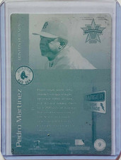 1/1 PEDRO MARTINEZ 2000 VANGUARD HIGH VOLTAGE CARD PRINTING PLATE BOSTON RED SOX