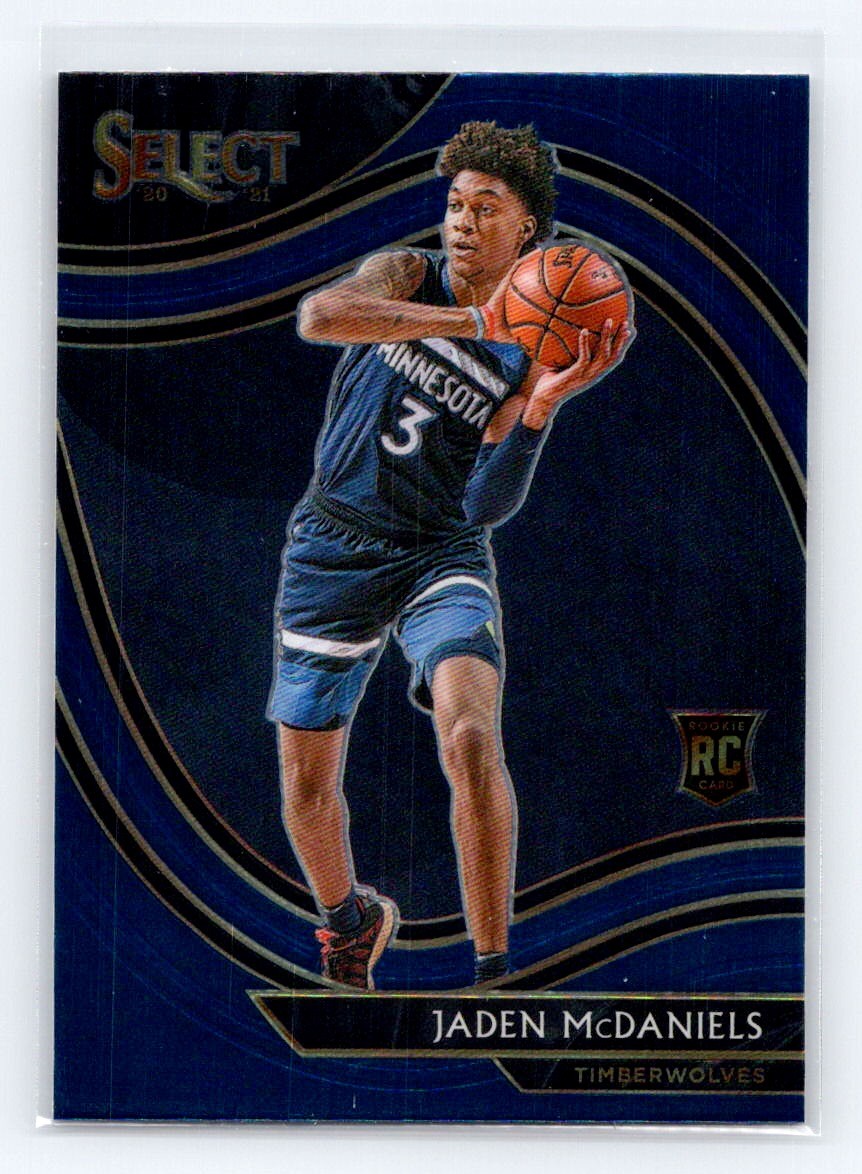 2020-21 Panini Select #273 Jaden McDaniels Blue RC Minnesota Timberwolves