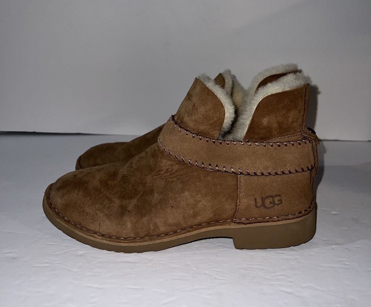 UGG McKay Women’s Ankle Boots Size Chestnut Brown Suede Sheepskin