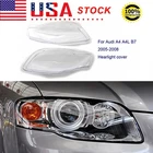 Pair Headlight Headlamp Lens Cover Clear Lens For Audi A4 B7 2006-2008 New
