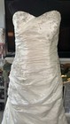 White Silver Strapless Embroidered Ball Gown Wedding Dress Size 14 — photo 1