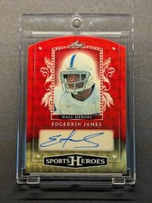 EDGERRIN JAMES 1/1 Auto 2025 Leaf Gold Vinyl Sports Heroes Supefractor Prizm SSP
