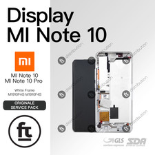 XIAOMI DISPLAY MI NOTE 10/ MI NOTE 10 PRO M1910F4G ORIGINALE SERVICE FRAME WHITE