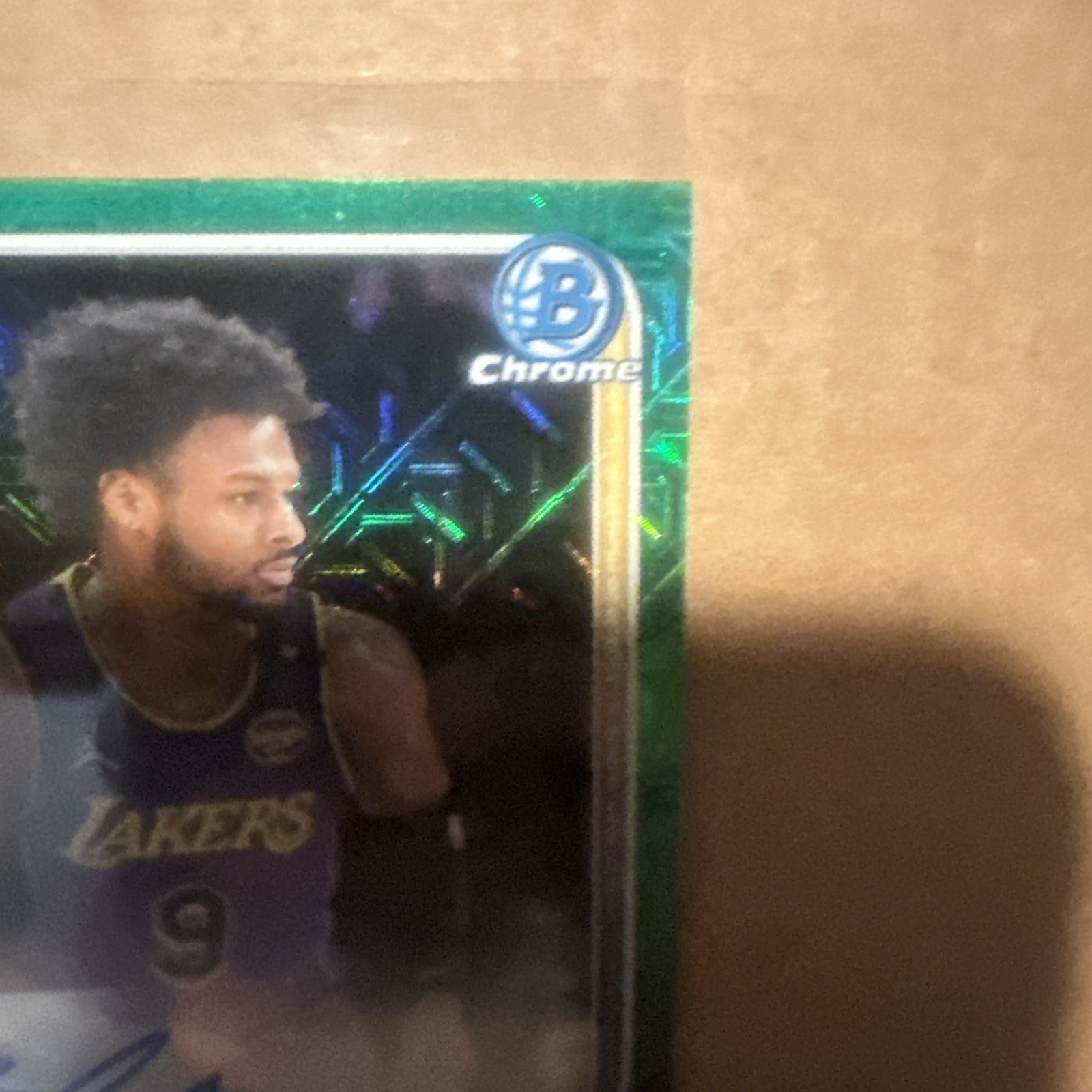 Bronny James 2025-26 Topps Bowman Chrome Green Shimmer Auto /99! #BCA-BR Lakers view 4