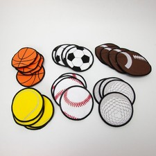 Sew On Patches Sports Ball Lot 24 Large Embroidery