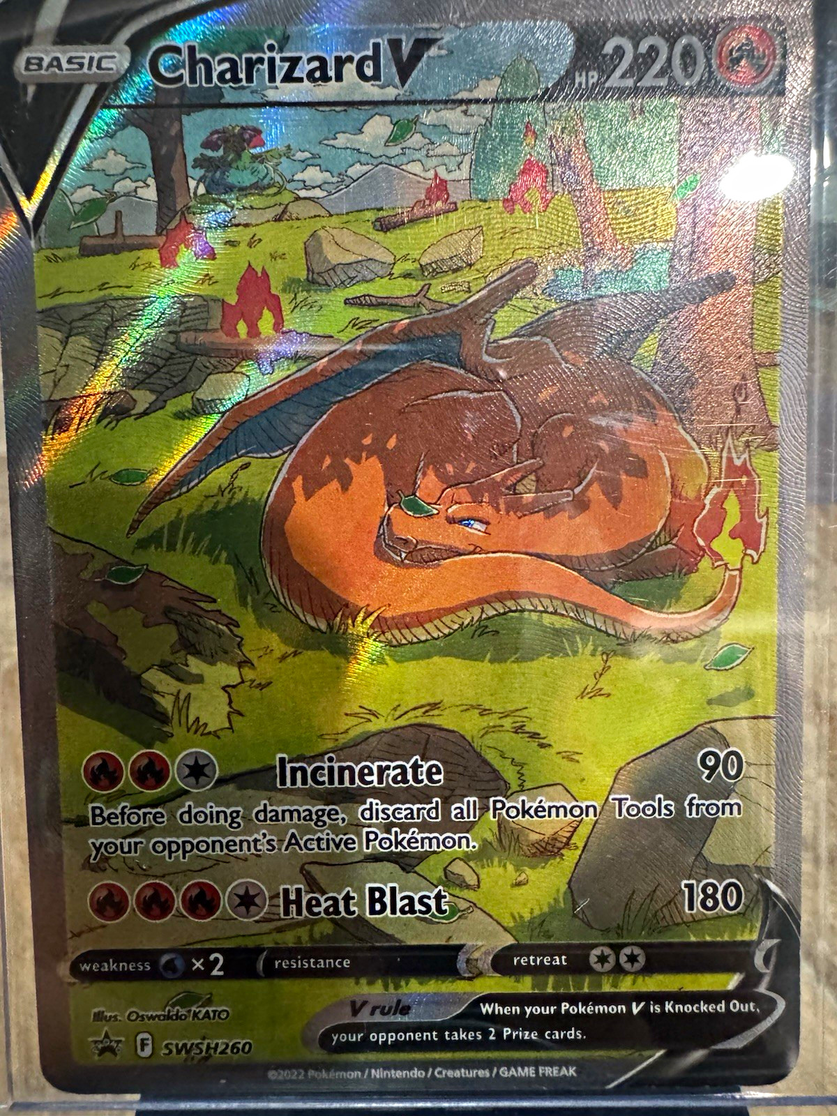 Pokemon Company Charizard V SWSH260 Promo Full Art Holo 220 HP English 2022