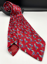 STEFANO RICCI Men's 100 Silk Tie  Red  Bunny Olympics  Made in Italy 