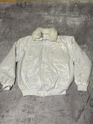 White Vintage Bomber  3-in-1 All White Fur Size Large Made In Germani